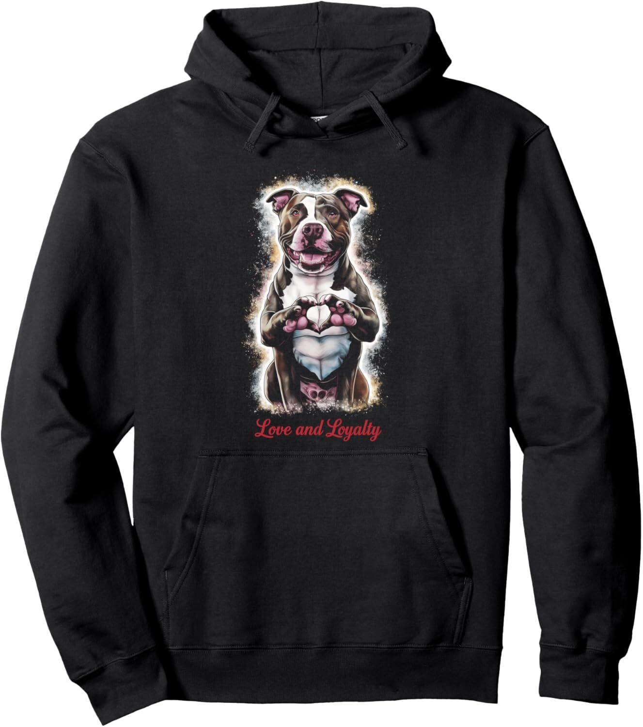 Hoodie for Mens Womens Pitbull Dog Love Heart Paws Animal Lover Gift Graphic Tees Pullover Hoodie Graphic Hoodies sweatshirt Pullover Long Sleeve