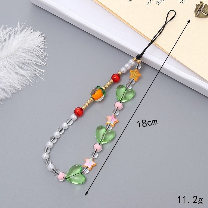 New color dopamine rice bead lanyard, summer fashion versatile mobile phone pendant, CCD chain pendant