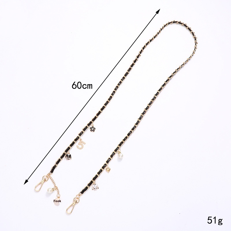 New Xiaoxiangfeng five character leather crossbody bag with chain accessories DIY shoulder strap mobile phone rope hanging decoration