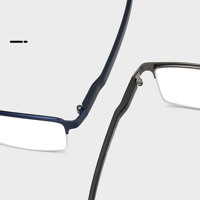 Mens metal alloy glasses frame fashionable mens square ultra light glasses Myopia optical prescription glasses F9019 W240906