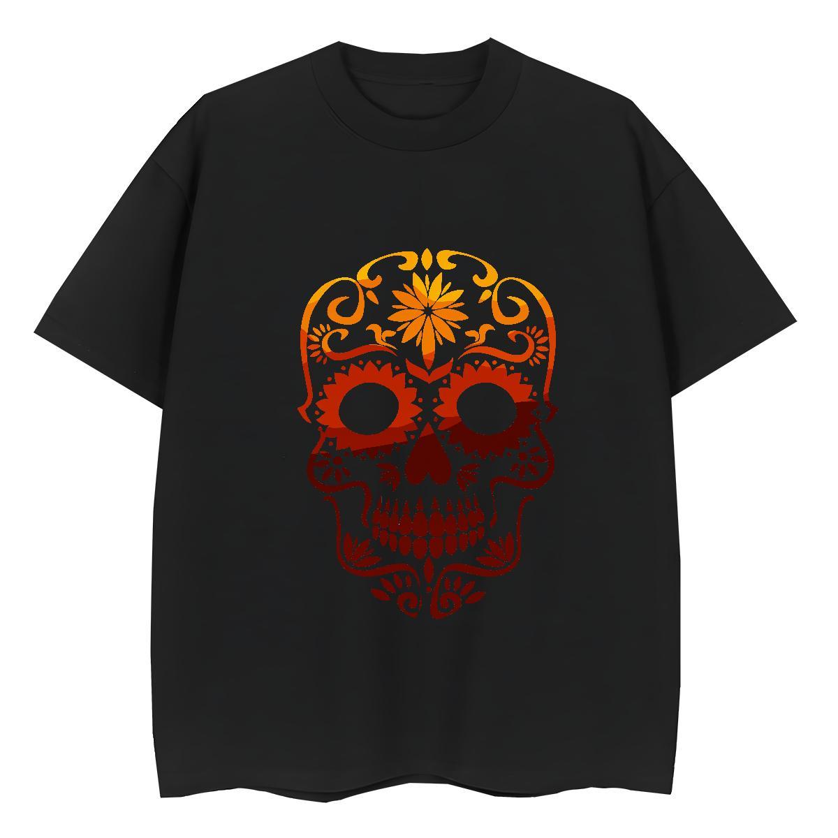 2024 Casual T Shirts Women 230g Pure Cotton Short Sleeve O-Neck Sports Street Wear skull Women Tshirts 5A Custom Cartoon Top Tees
