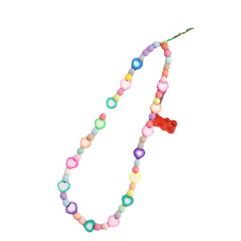 Yilian's new hot selling soft ceramic pentagonal star handmade DIY bead chain phone case