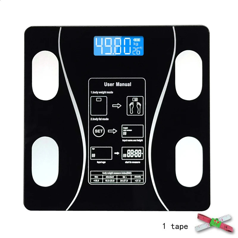 Body composition analyzer with smartphone application Bluetooth compatible smart wireless digital bathroom scale and body fat 240906