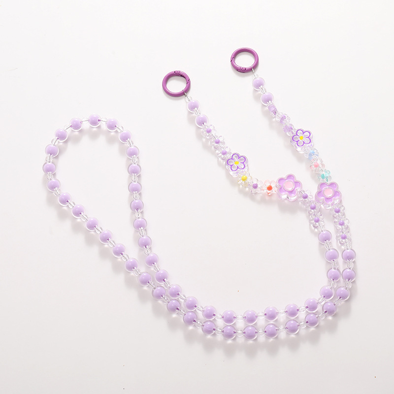Yilian new in pearl diagonal cross phone case rope drip oil flower accessories bag water cup hanging pendant