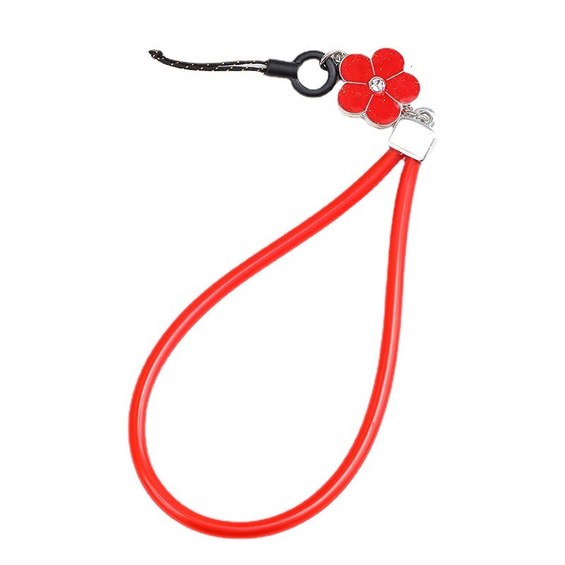 Yilian new plastic silicone tube gold foil wristband short hanging rope anti fall phone chain gift for women