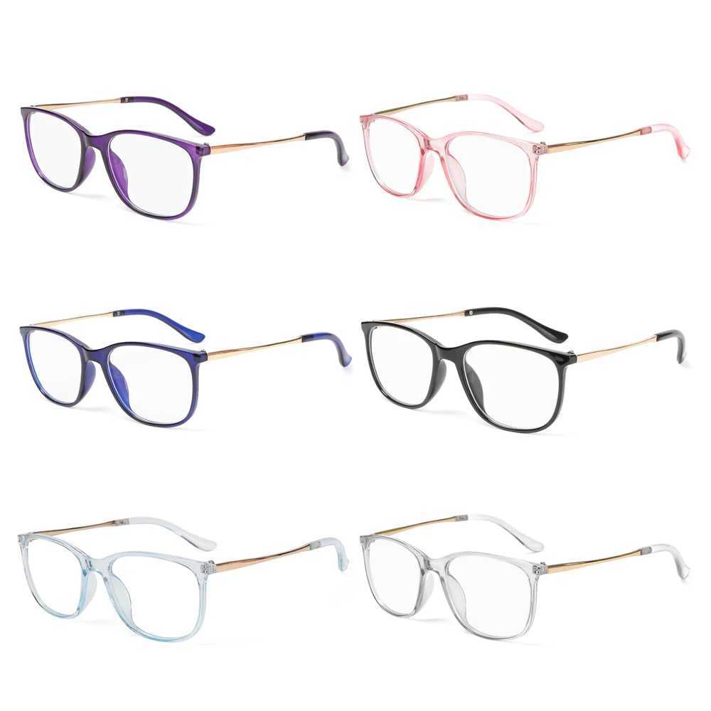Fashionable anti blue light glasses retro square frame ultra light protective glasses womens computer glasses W240906