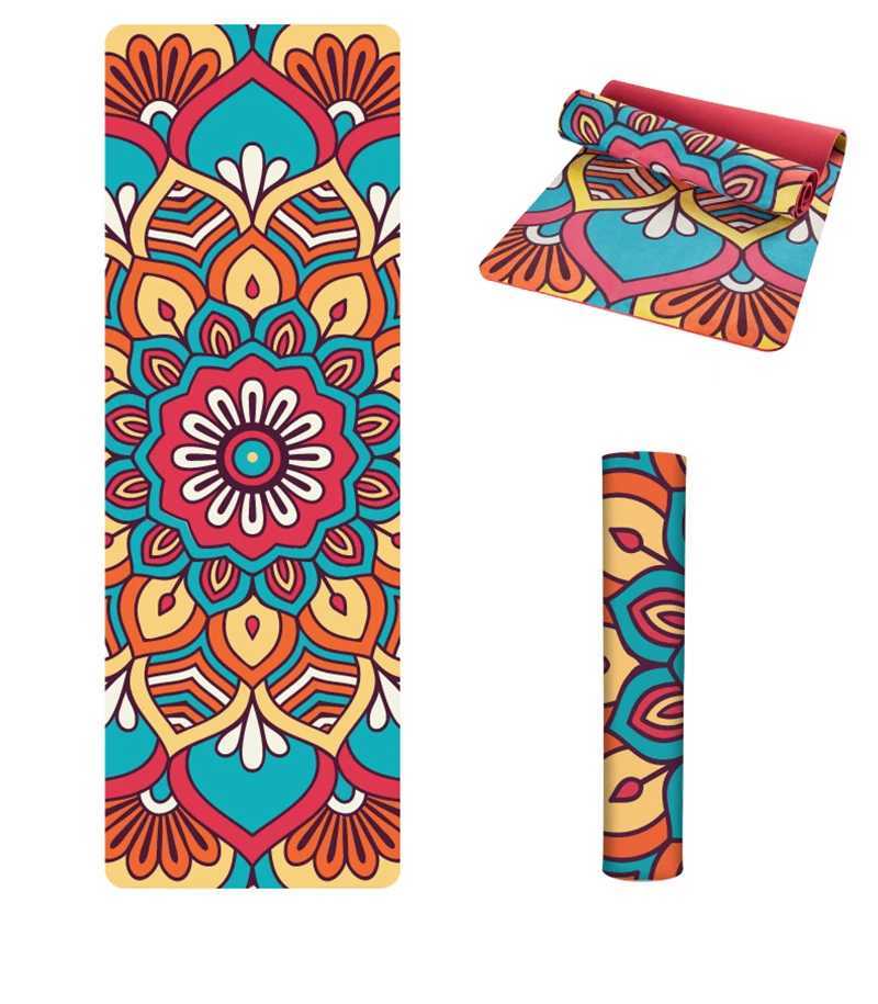 Velvet TPE yoga mat anti slip exercise fitness mat tie dye camping gym fitness mat Pilates ultra-thin aerobic training yoga mat W240906