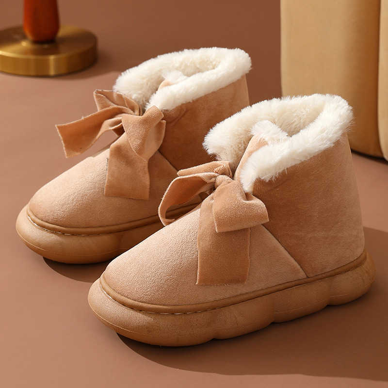 CMM Winter Thick Womens Mid Tube Snow Boots Velvet for Warmth and Anti Slip Thick Bottom Outdoor Short Tube Cotton Shoes