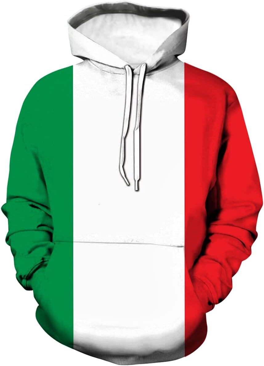 Hoodie for Mens Womens Italian Flag Hoodie 3D Printing Casual Sweatshirt Pullove Graphic Hoodies sweatshirt Pullover Long Sleeve