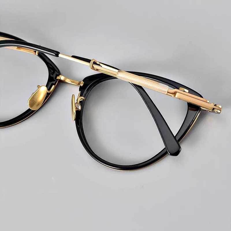 2024 New MYBC Pure Titanium Glasses Frame for Men and Women High Quality Cat Eye Fashion Designer Personalized Retro Glasses W240906