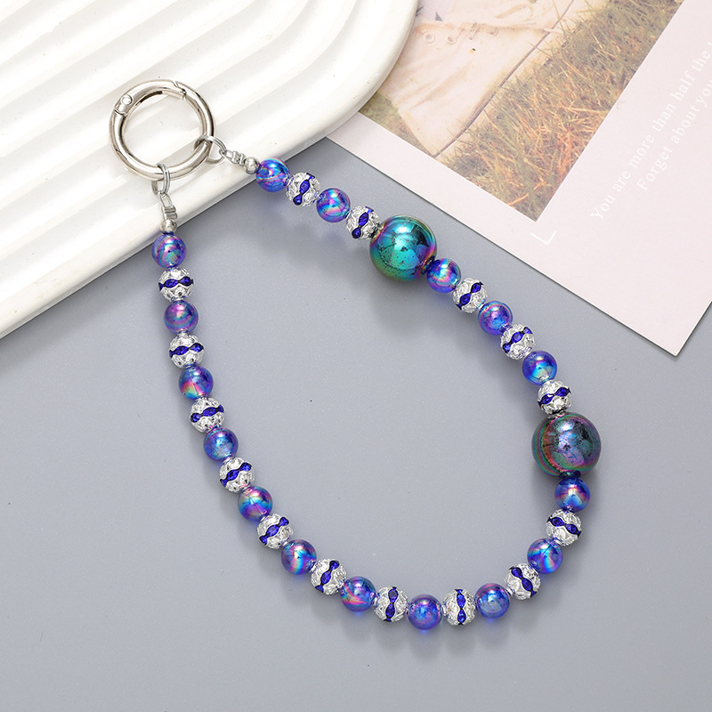 New Light Luxury Solid Color AB Bead Pendant DIY Phone Case Pendant High Grade Hanging Rope Wrist Strap