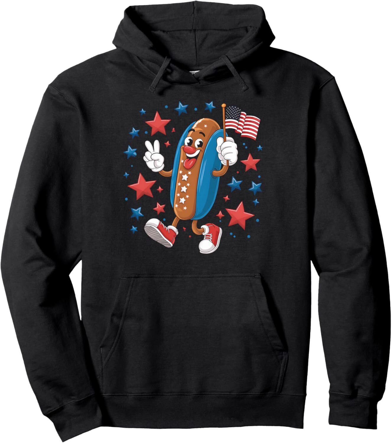 Hoodie for Mens Womens Fourth of July Dog USA American Flag Patriotic Graphic Tees Pullover Hoodie Graphic Hoodies sweatshirt Pullover Long Sleeve