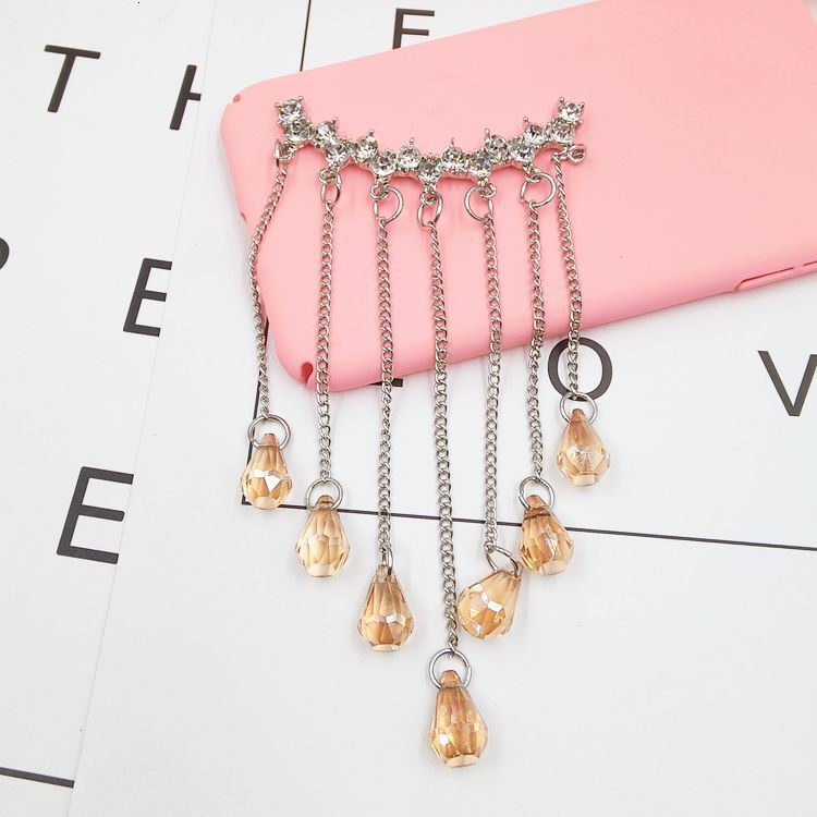Trendy gemstone tassel pendant DIY phone case accessories Crystal pendant pendant Female material