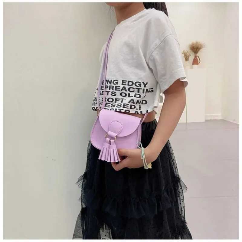 Childrens mini wallet cute little girl tassel cross body bag childrens handbag luxury square bag childrens wallet and handbag W240906