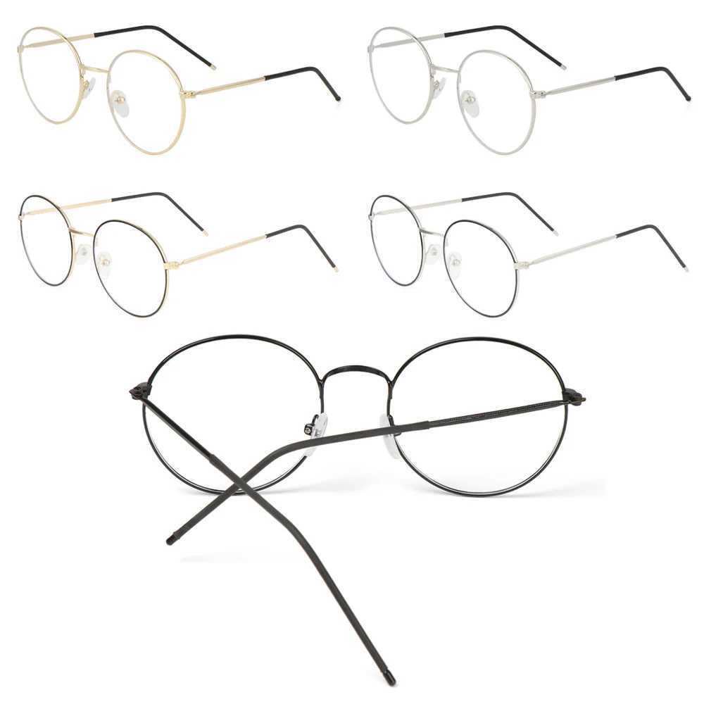 Fashion anti blue light glasses womens round glasses computer glasses ultra light metal frame glasses optical glasses W240906