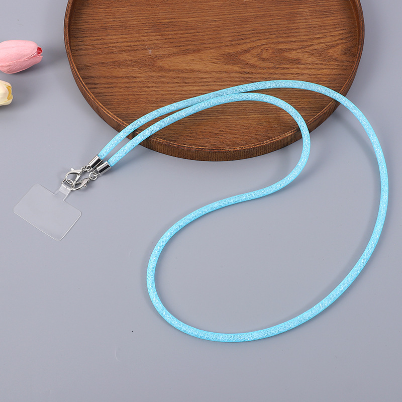 New universal mobile long mesh rope, crossbody chain, creative crystal lanyard, phone case, pendant chain