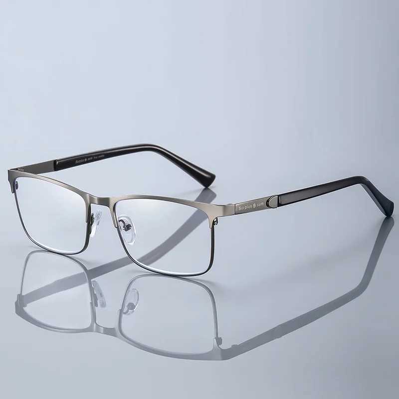 Commercial reading glasses mens metal square frame Presbyterian glasses grade+1.0 to+3.0 anti blue light glasses W240906