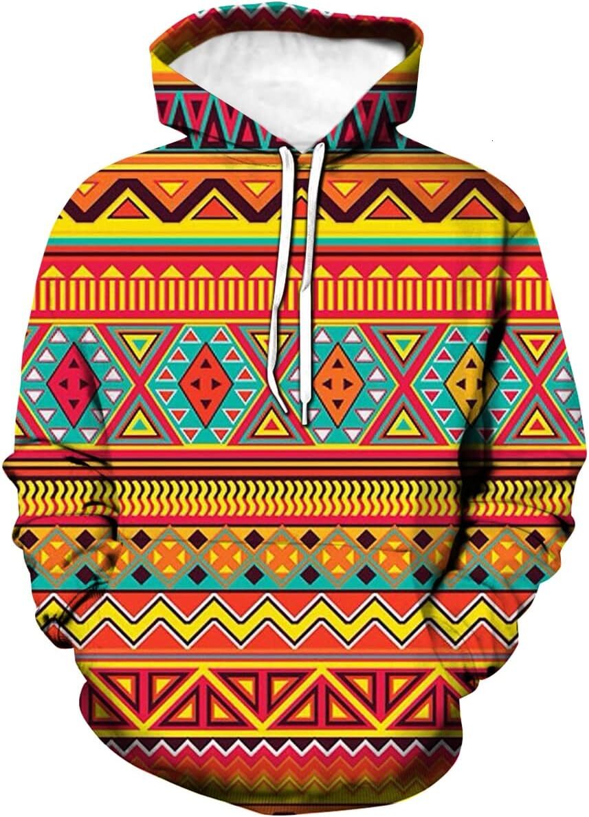 Hoodie for Mens Womens Men Women Fashion Long Sleeve Hoodie Aztec 3D Print Pullover Sweatshirts Graphic Hoodies sweatshirt Pullover Long Sleeve