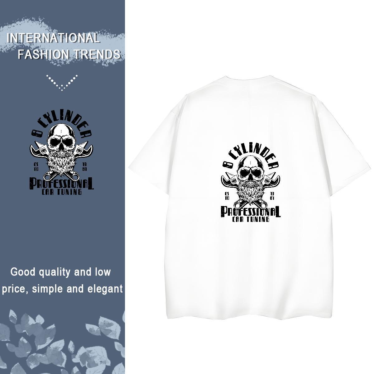 2024 DIY Womens T Shirts 230g Pure Cotton Crew Neck Hip Hop skull Woman Tshirt Free Shipping Anime Print Clothes Shirt