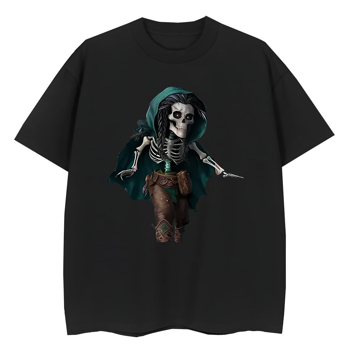 Fashion Casual T Shirts Women 230g Cotton Crew Neck Casual Sport skull Womens Tshirts Loose Custom Print Plus Size Top Tees