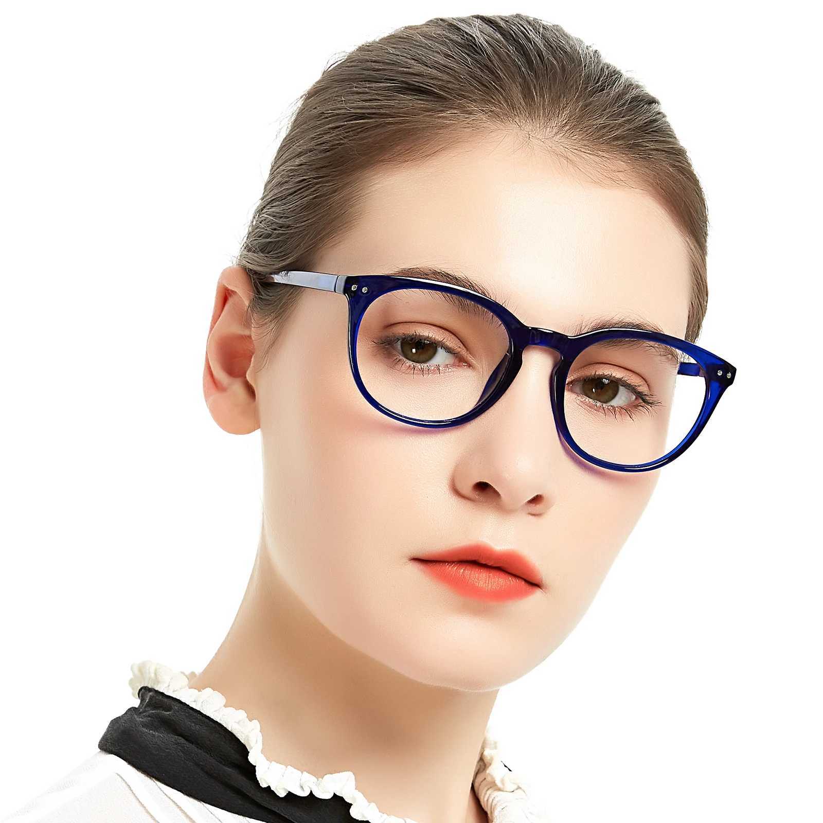 MARE AZZURO Womens Reading Glasses Circular Transparent Over the Horizon Glasses Womens Glasses Refractive Glasses plus 1+2.0+2.50 W240906