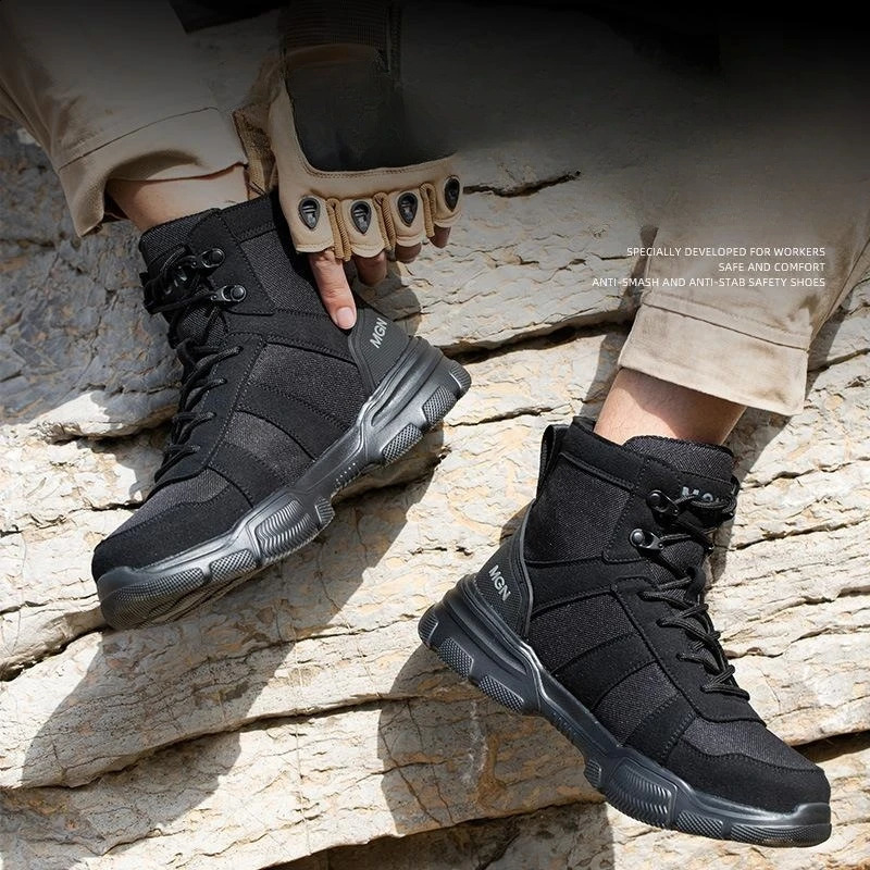 Steel Toe Cap Non Slip Industrial Men Leather Safety New Shoes Anti-Scalding Anti-Smash Anti-Puncture Work Boots 240904