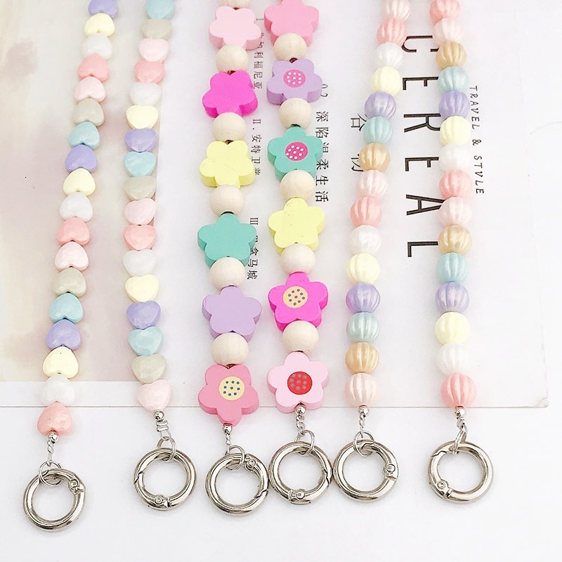 Yilian New Colorful Pumpkin Beads Diagonal Cross Shoulder Strap Chain Beaded Phone Case Beauty Long Rope Hanging Neck Anti Drop