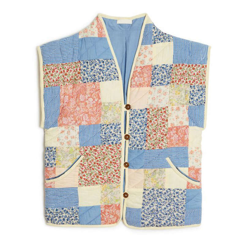 2023 Autumn/Winter New Geometric Printed Women's Cotton Jacket Artistic Loose Single breasted Cardigan 8