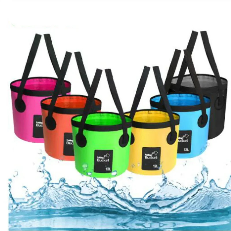 12L 20L Bowl Sink Washing Bag Car Wash Bucket Portable Outdoor Travel Foldable Water Multifunction Folding y240904