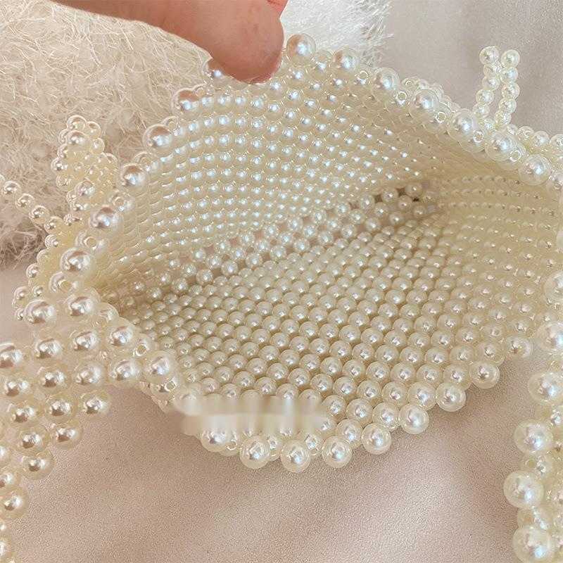 CMM Pearl Butterfly Underarm Bag, Mobile Phone Bag, Fashionable and Dynamic Fairy Photography Versatile, Hand Woven Beads 240915