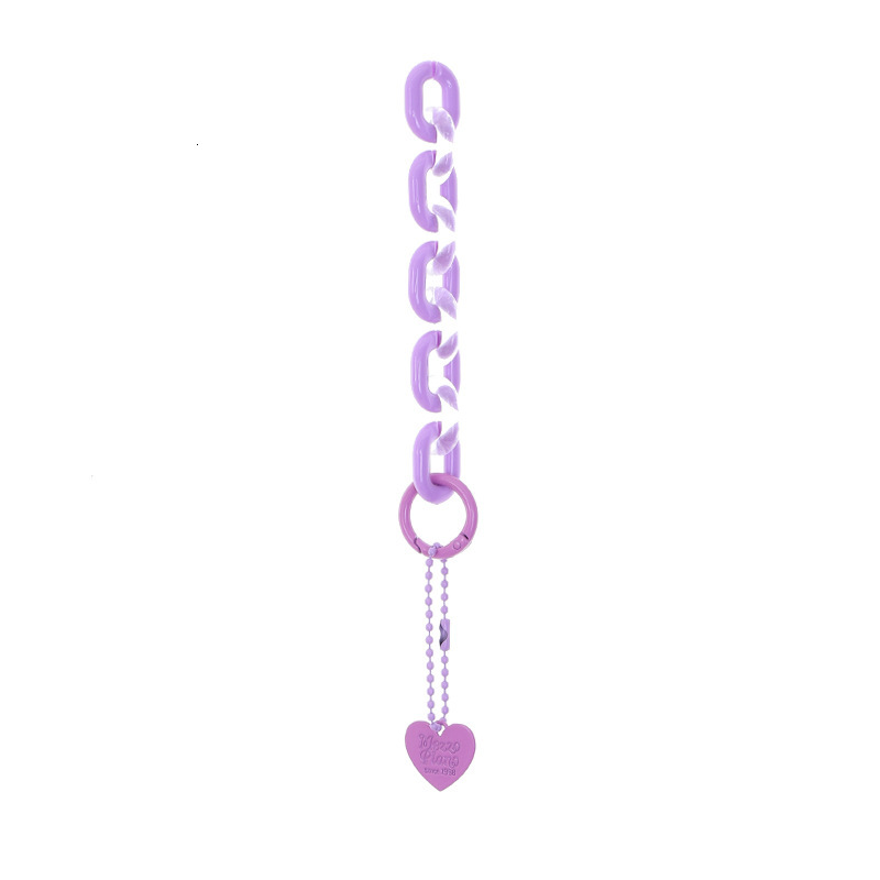 Colorful jelly acrylic chain pendant ins summer love protection cover hanging decoration car keychain