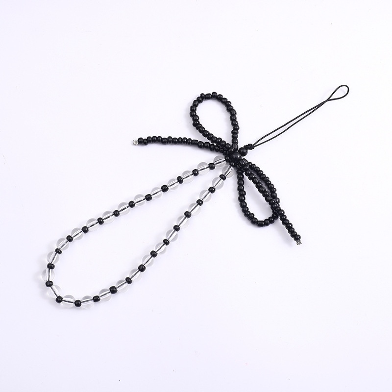 Yilian new crystal bead bow phone case hanging rope fashionable and versatile anti loss wrist strap chain for women