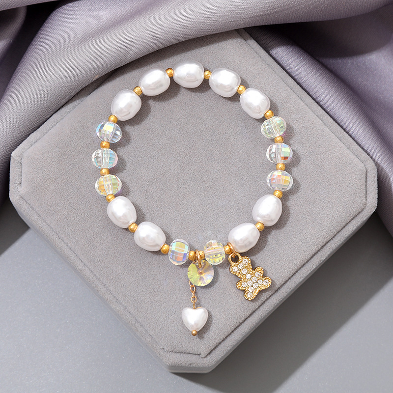 Ins niche design pearl crystal handmade Yiwu accessories simple and versatile bell orchid bracelet for women