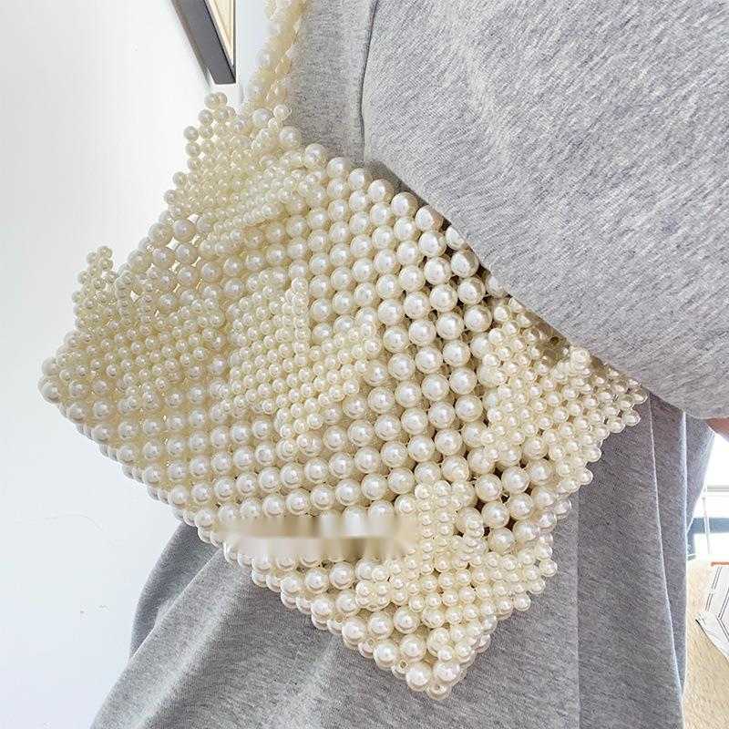 CMM Pearl Butterfly Underarm Bag, Mobile Phone Bag, Fashionable and Dynamic Fairy Photography Versatile, Hand Woven Beads 240915