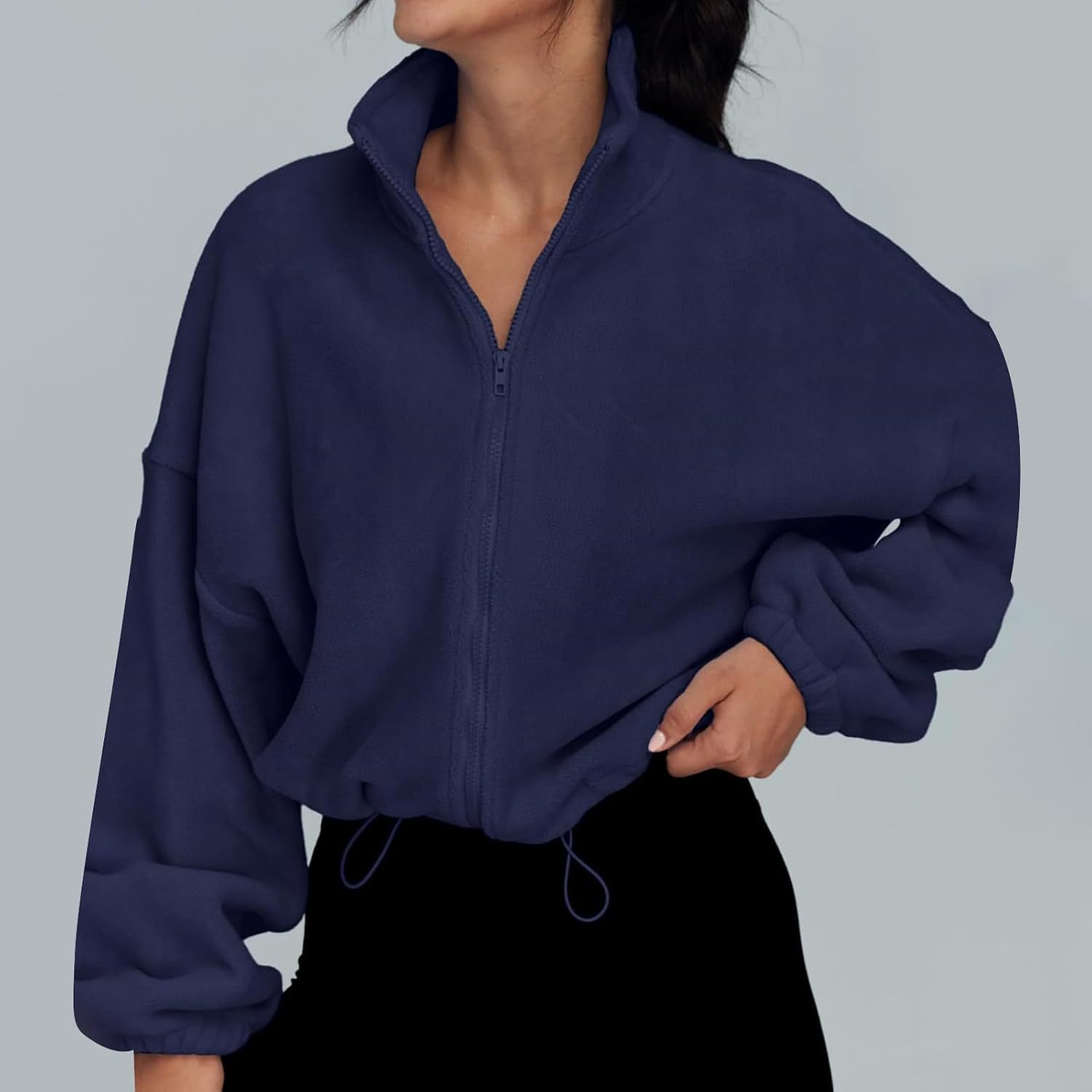 women's autumn and winter new casual top zipper long sleeved sweatshirt