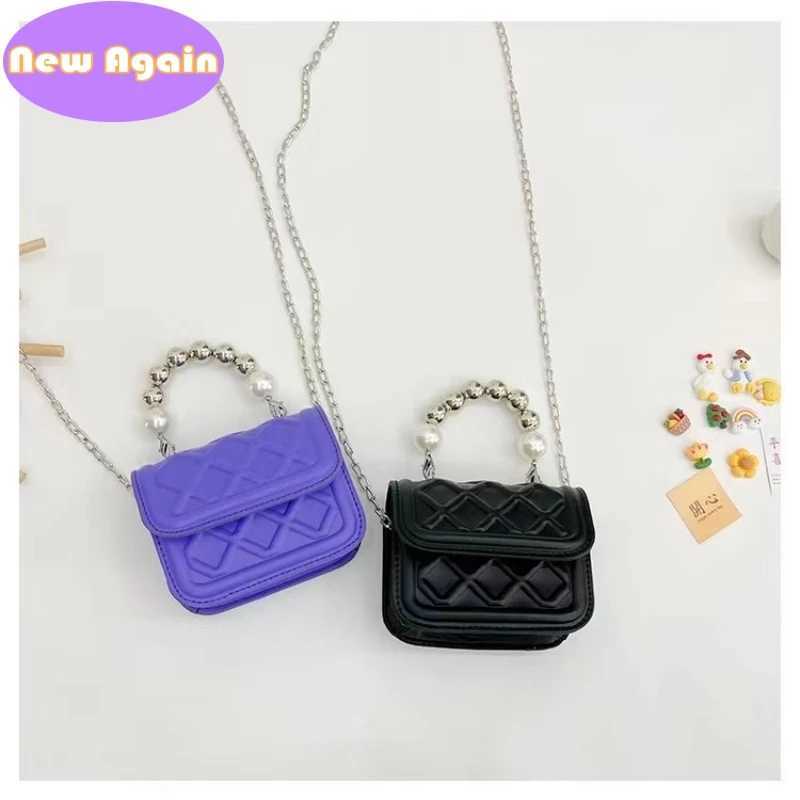 Diamond Design Corssbody Bags for Children Girls Sparkling Bead Chain Handbags Popular Money Boxes for Preschoolers Baby Childrens Small Wallets W2409