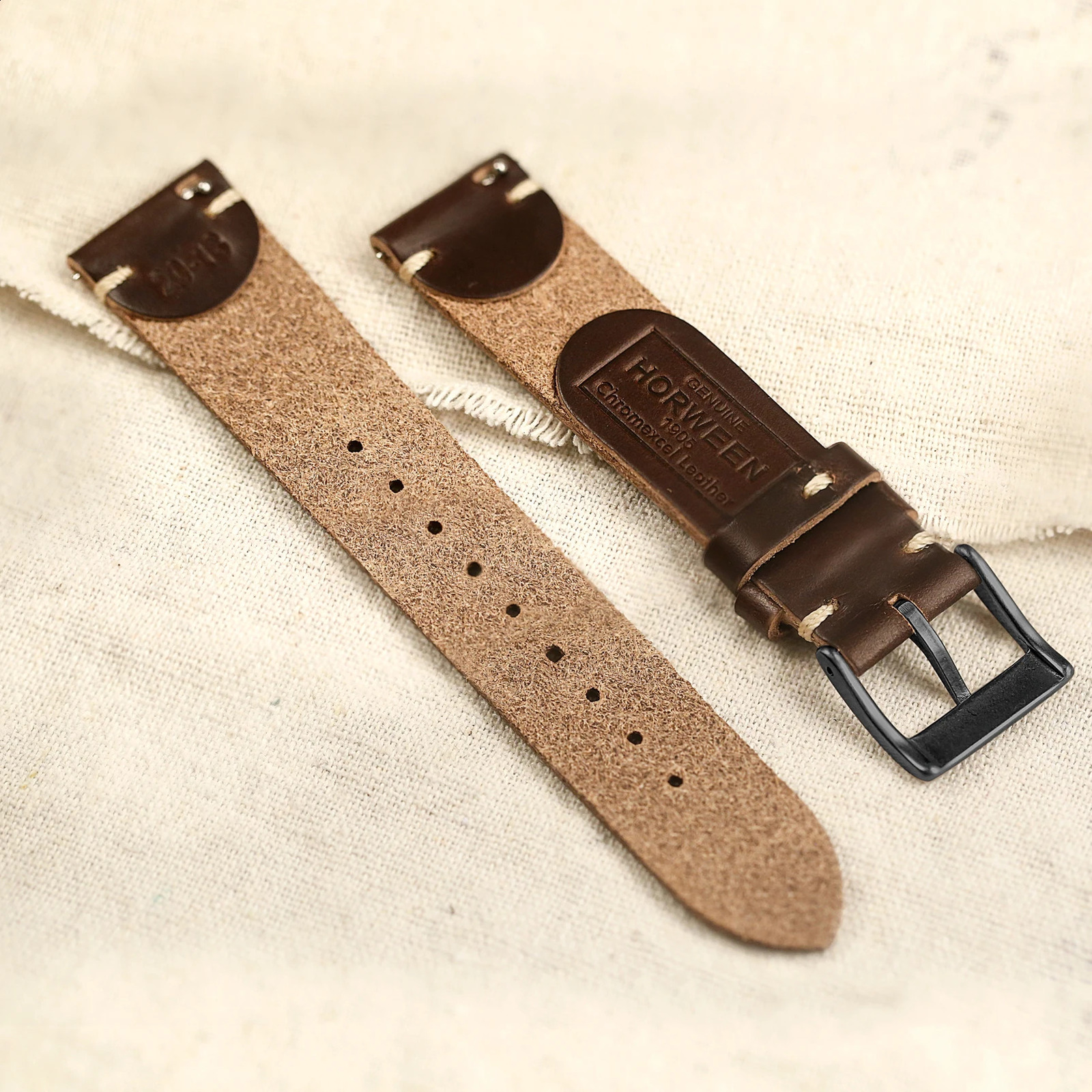 100% Genuine Leather Watch Bands With Quick Release Horween Horse Vintage Leather Watch Strap For Men 22mm18mm19mm20mm 240906