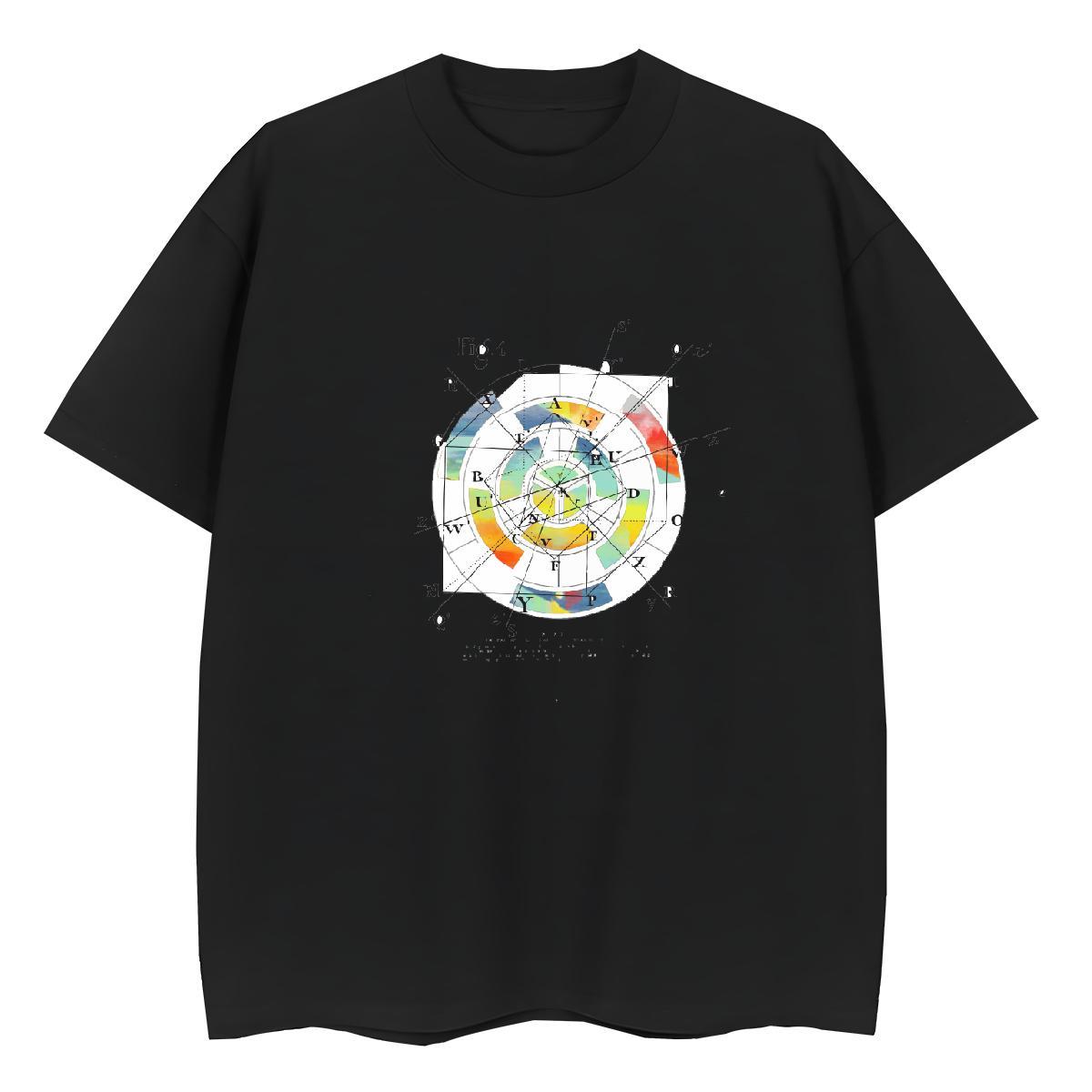 2024 DIY T shirt 230g Cotton Short Sleeve O-Neck Daily Wear math Womens Tshirts Lady Black Oversized Top Shirts