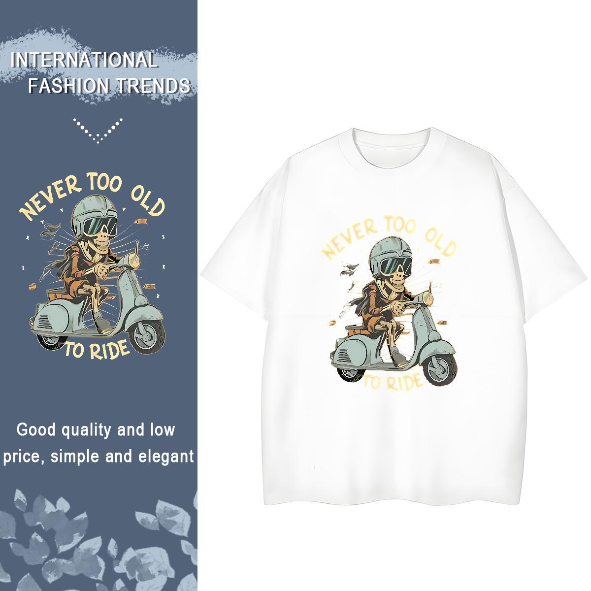 DIY T Shirt For Woman 230g Cotton Breathable Short Sleeve Casual motorbike Womens Tshirts 5A White Plus Size Tops
