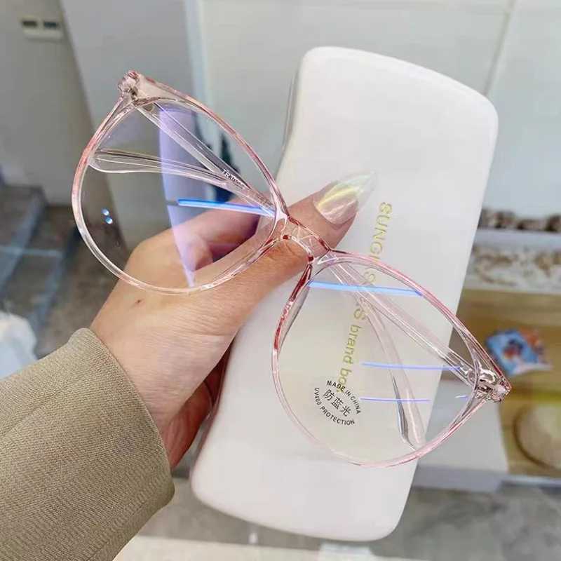 Transparent computer glasses glasses frame womens anti blue light circular glasses blocked glasses optical glasses frame W240906