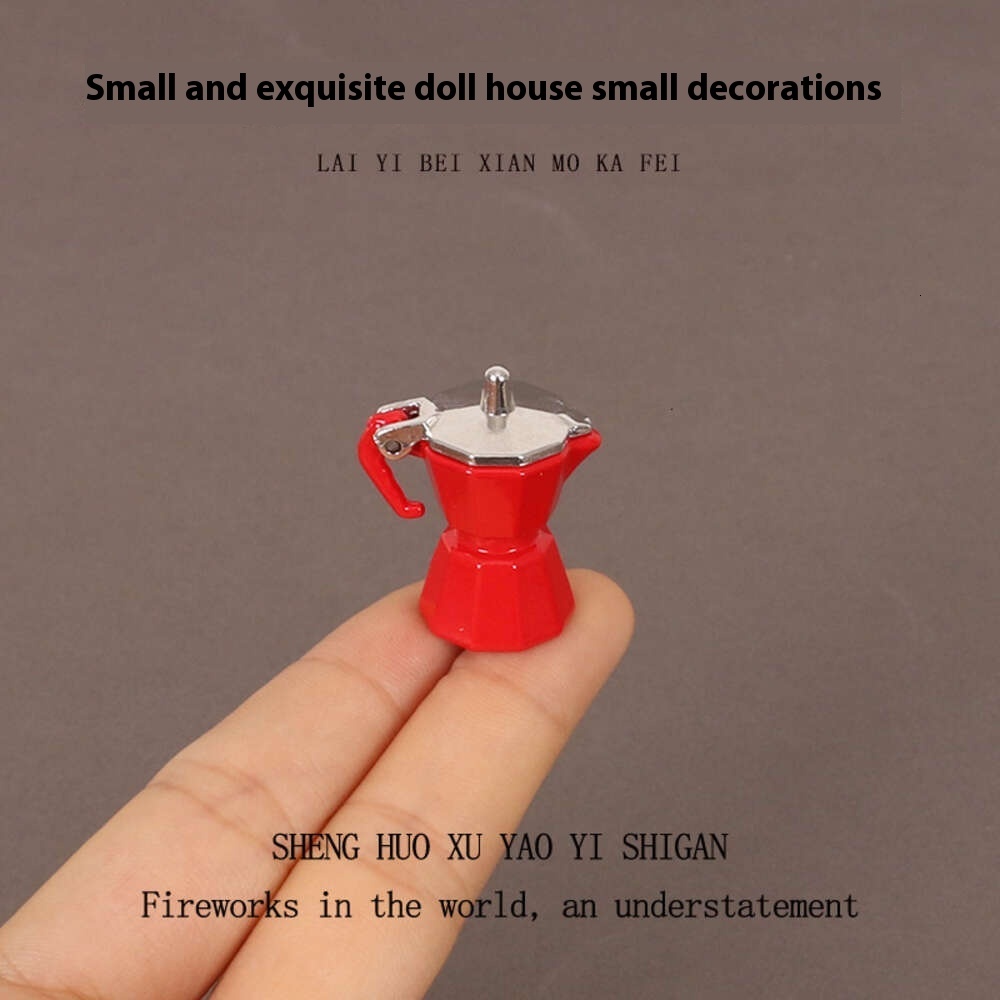 Creative Miniature Alloy hine Coffee Cup Desktop Small Ornament Dollhouse Decoration Office Desk Scene