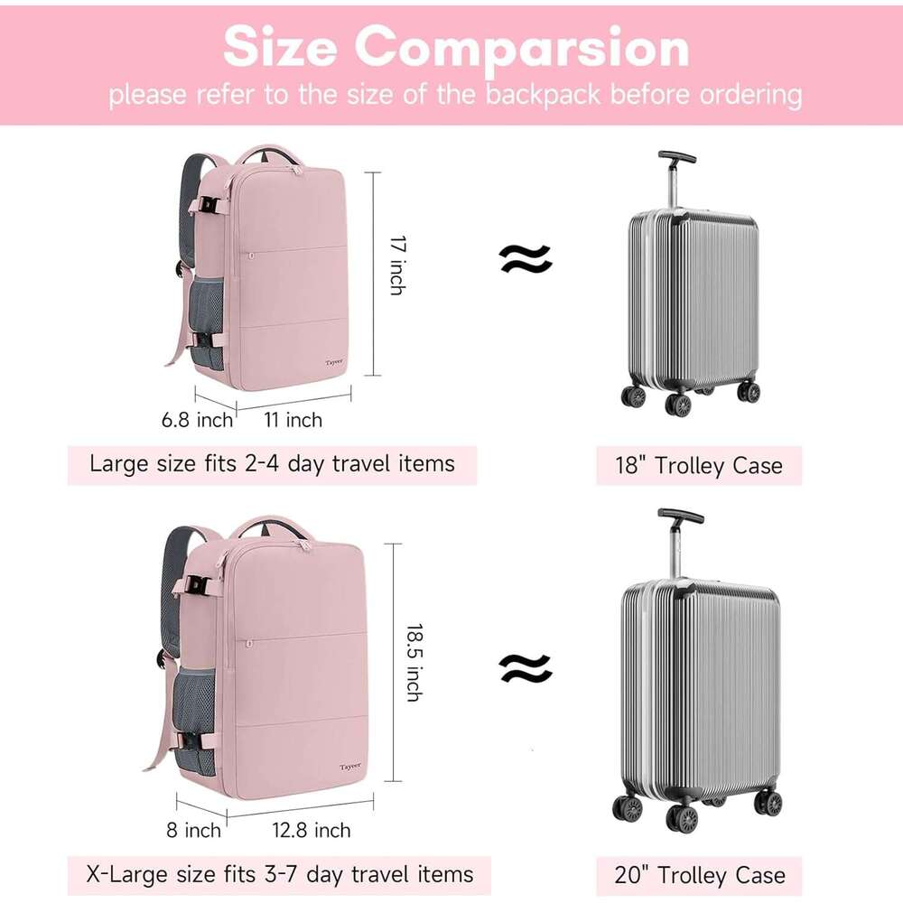 AMZZ Ladies' Travel Portable With USB Charging Port And Shoe Bag, TSA 15.6-Inch Laptop Backpack Approved Flight, University Nurse Bag Casual Back