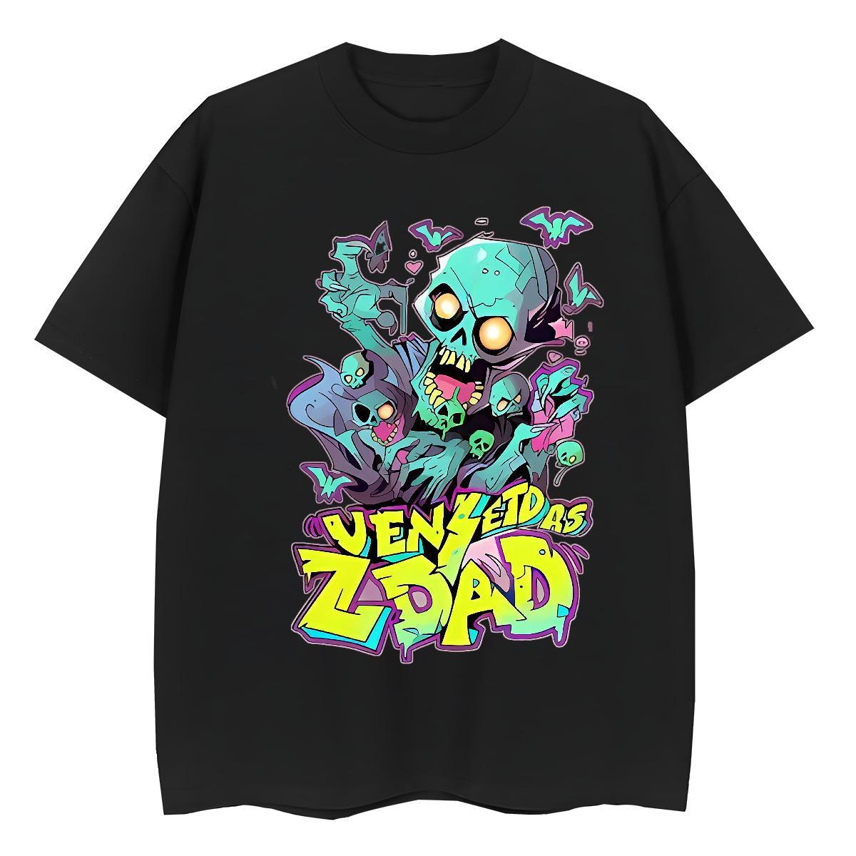 Fashion T shirt 230g Cotton Round Neck Short Sleeve Home Outdoor skull Women Tshirts Wholesale Customized Print Tees