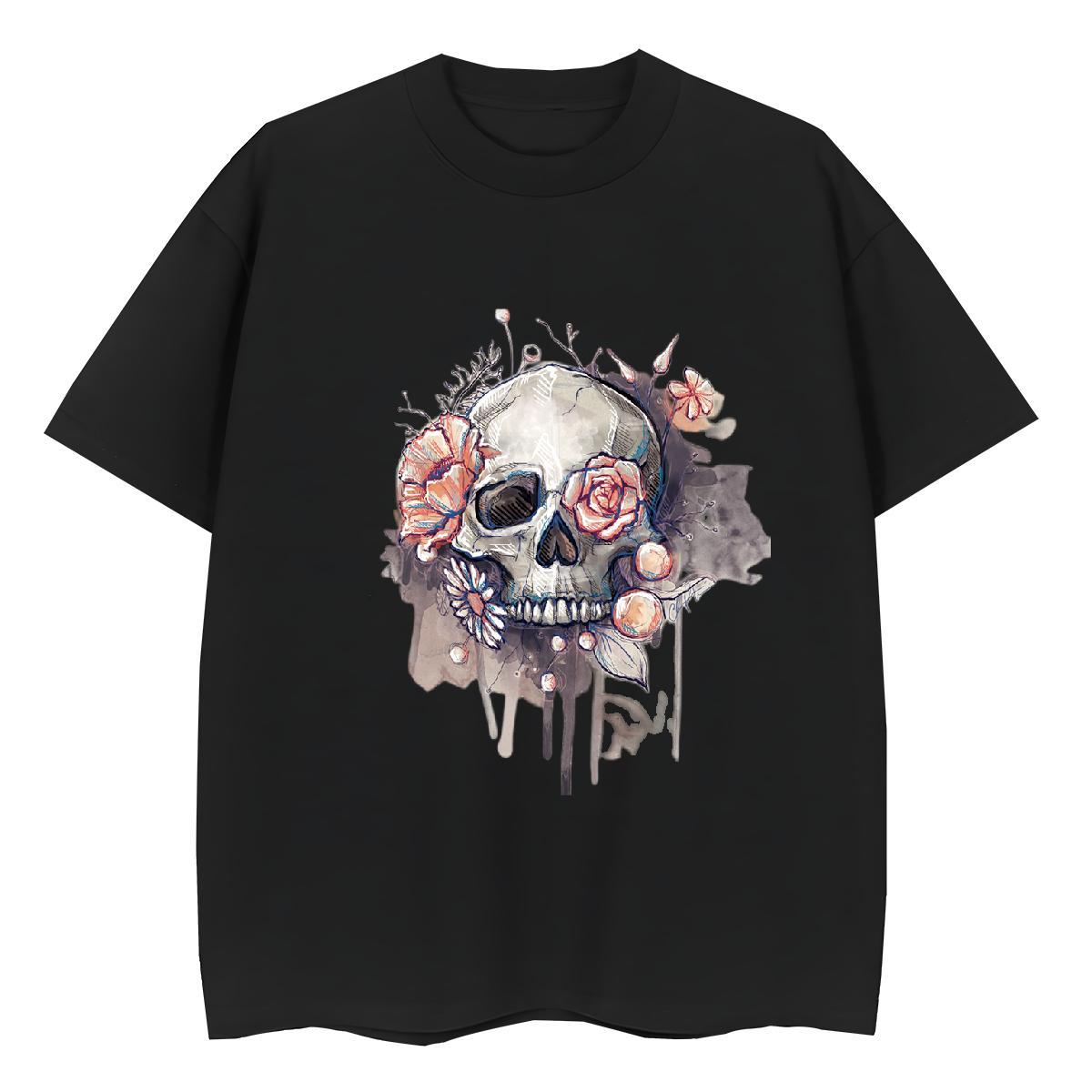 New Arrival T Shirts Women 100% Cotton 230g Breathable Soft Summer Casual flower Couples T Shirts High quality Oversized Wear