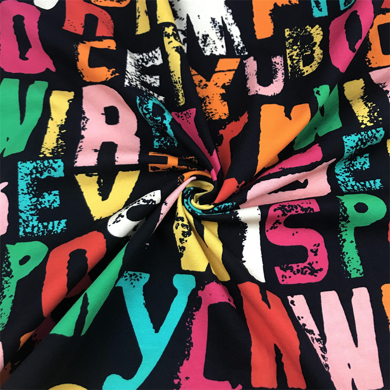 Clothing fabric Cotton elastic flat fabric Terry fabric Knitted fabric Digital printing fabric Manufacturer direct supply