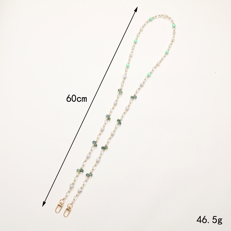 Ins simple and creative new bead mixed crossbody can be carried back chain mobile phone hanging rope