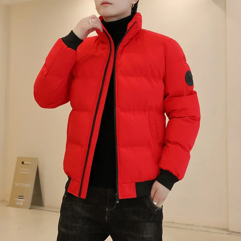 Autumnwinter Trendy Warm Cottonpadded Jacket Versatile Down Cotton Coat For Men Streetwear Style 240907