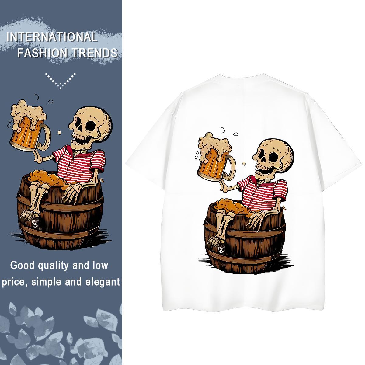 Stylist Woman T Shirts 100% Cotton 230g Comfortable Street skullskull Women Tshirts Wholesale Graphic Top Tees