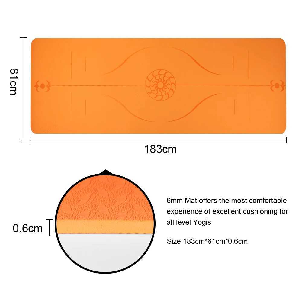 Environmentally friendly anti slip yoga mat body alignment system SGS certified TPE material texture anti slip surface and best mat W240906