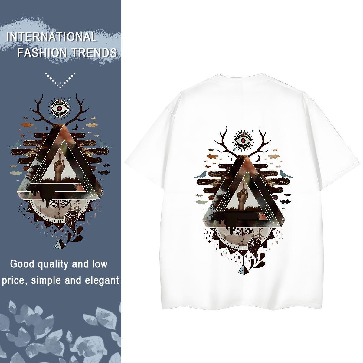 2024 Designer Women T Shirts 230g Cotton O Neck Short Sleeves Hip Hop Street eye of the devil Womens Tshirts Loose Anime Oversized Top Tees